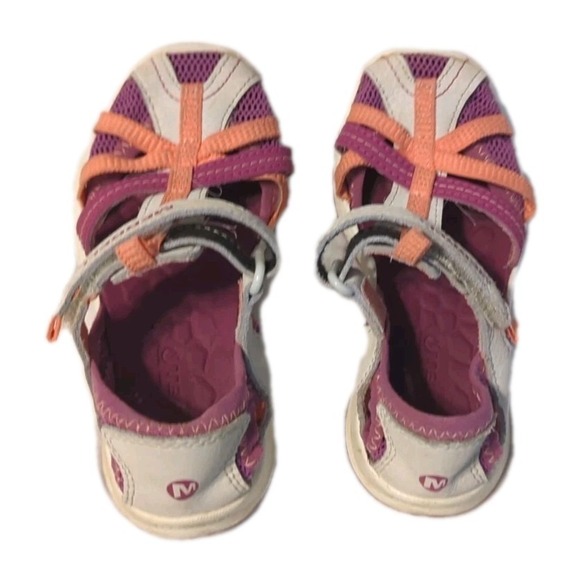 Merrell Kids Girls Dragonfly Outdoor Water Sandal Grey Coral Pink‎ Purple 10M - Picture 4 of 10